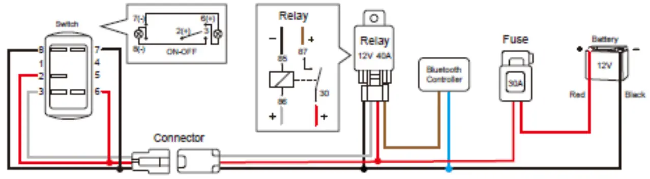 KEMIMOTO B0106 08901BK RGB LED Rear View Center Mirror with Bluetooth- fig4