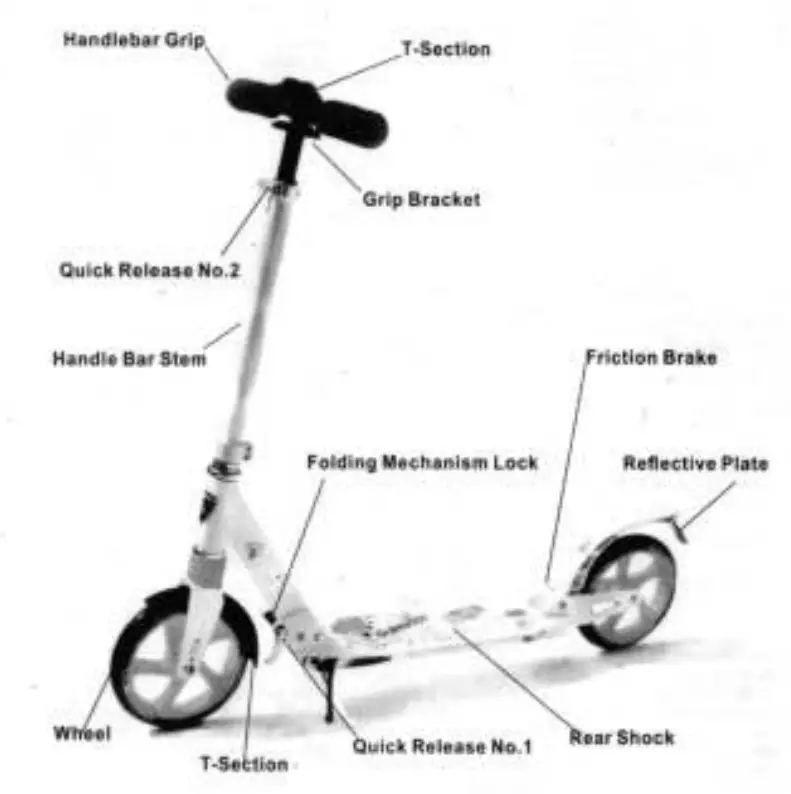 Sajan 18cm Zwart Autoped Scooter - fig 9