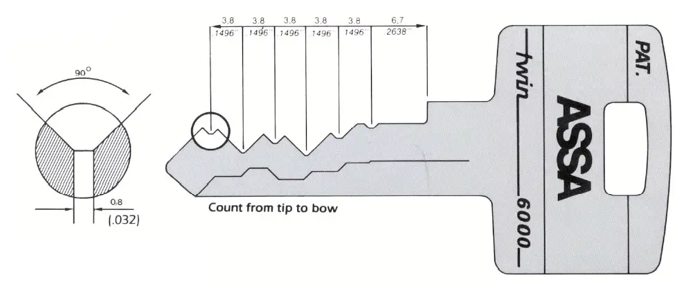 ASSA V-103-Twin-600-Classic-Mortise-Cylinder-fig-4