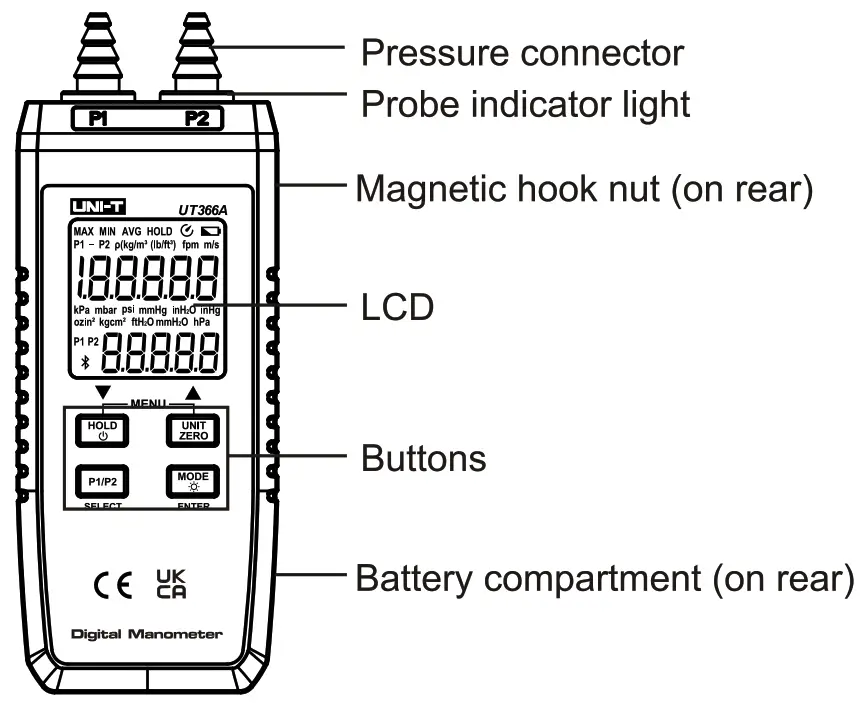UNI-T UT366A Digital Manometer