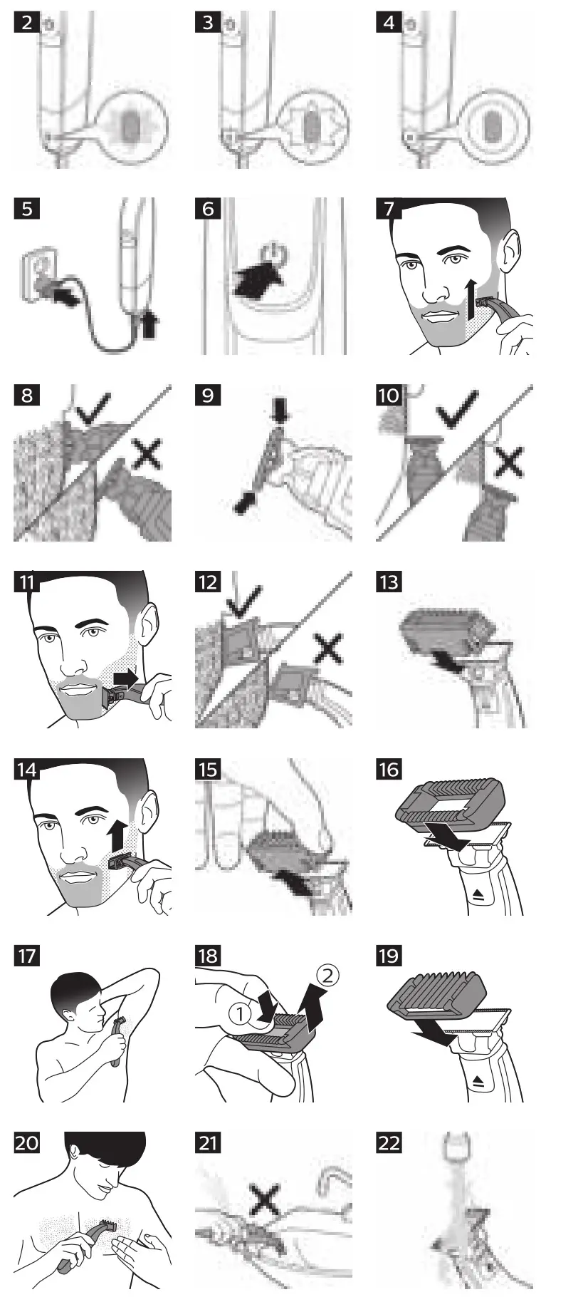 PHILIPS Norelco Hybrid Electric Trimmer-(Fig. 2 to 22)