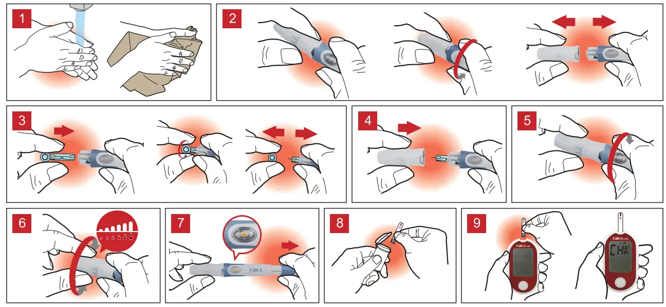 FORA COMFORT check G40 Blood Glucose Test Strip Monitor