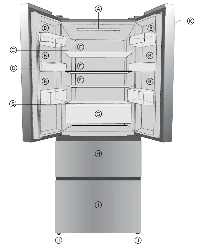 Haier QJS15HYRFS French Door Bottom Moun FIG 1