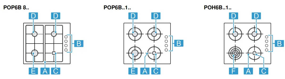 BOSCH POH6B 1 Built in Gas Hob