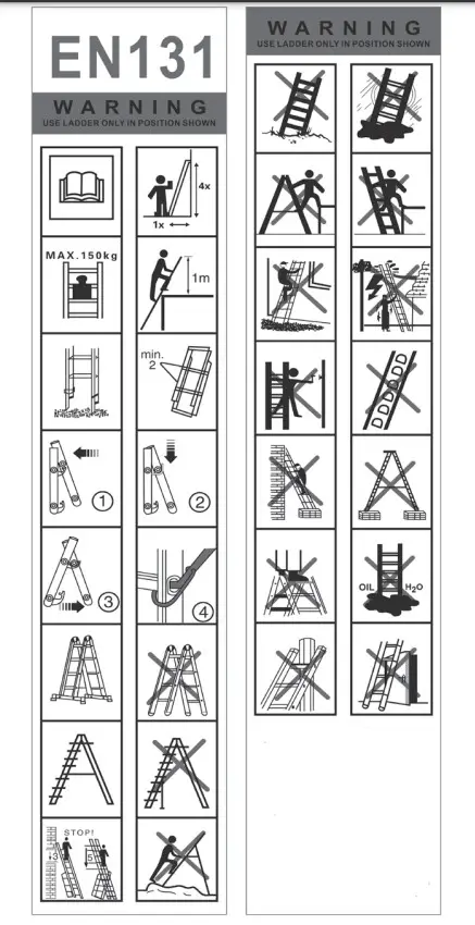 SEALEY ASCL2 4 Way Aluminium Scaffold Ladder - Figure 1