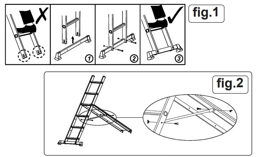 SEALEY ASCL2 4 Way Aluminium Scaffold Ladder - Figure 2
