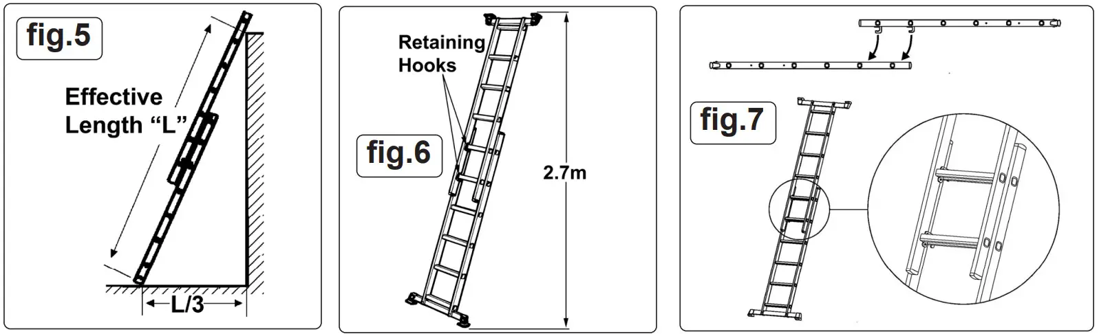 SEALEY ASCL2 4 Way Aluminium Scaffold Ladder - Figure 4