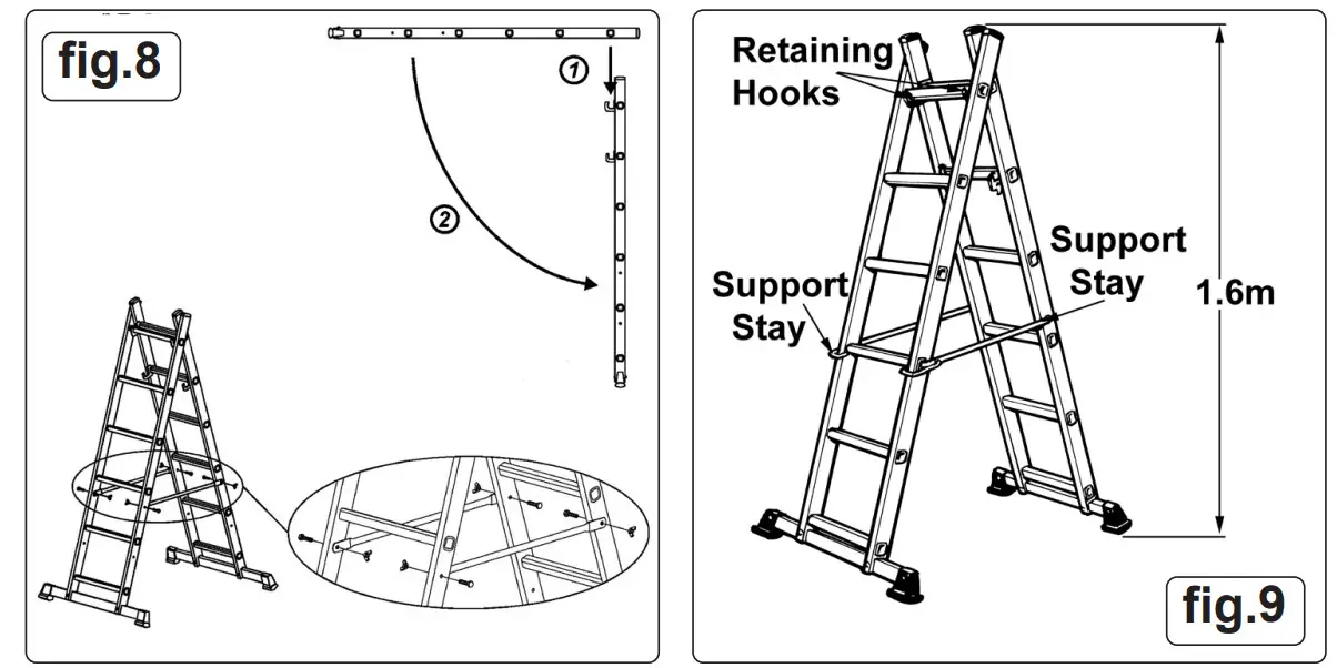 SEALEY ASCL2 4 Way Aluminium Scaffold Ladder - Figure 5