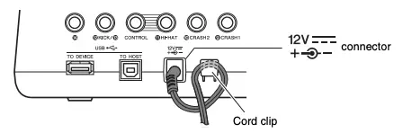 Connect the drum trigger module to a power supply