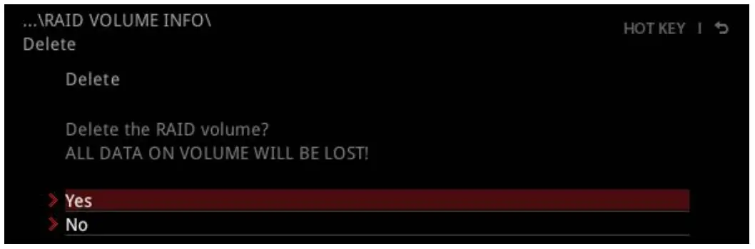 Removing a RAID Volume