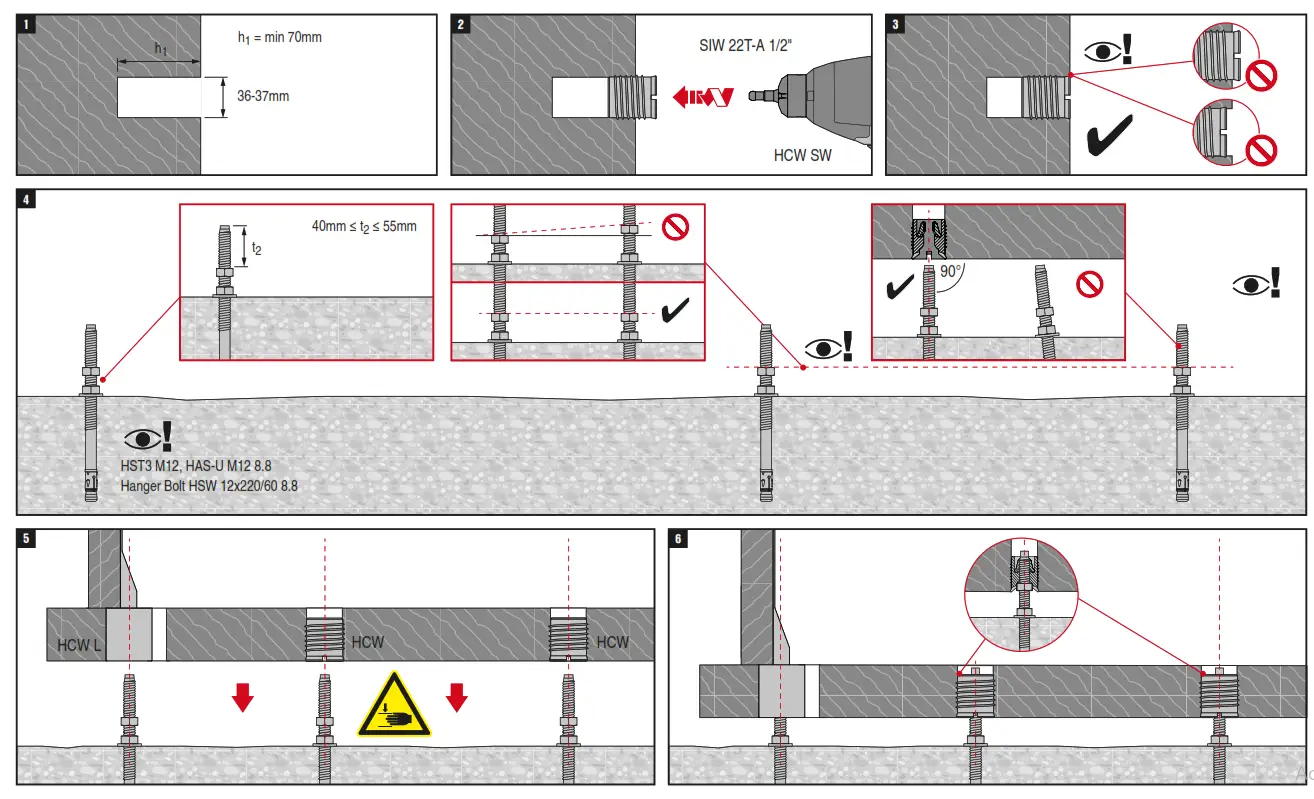 HILTI HCW 37x45 M12 Wood Connectors