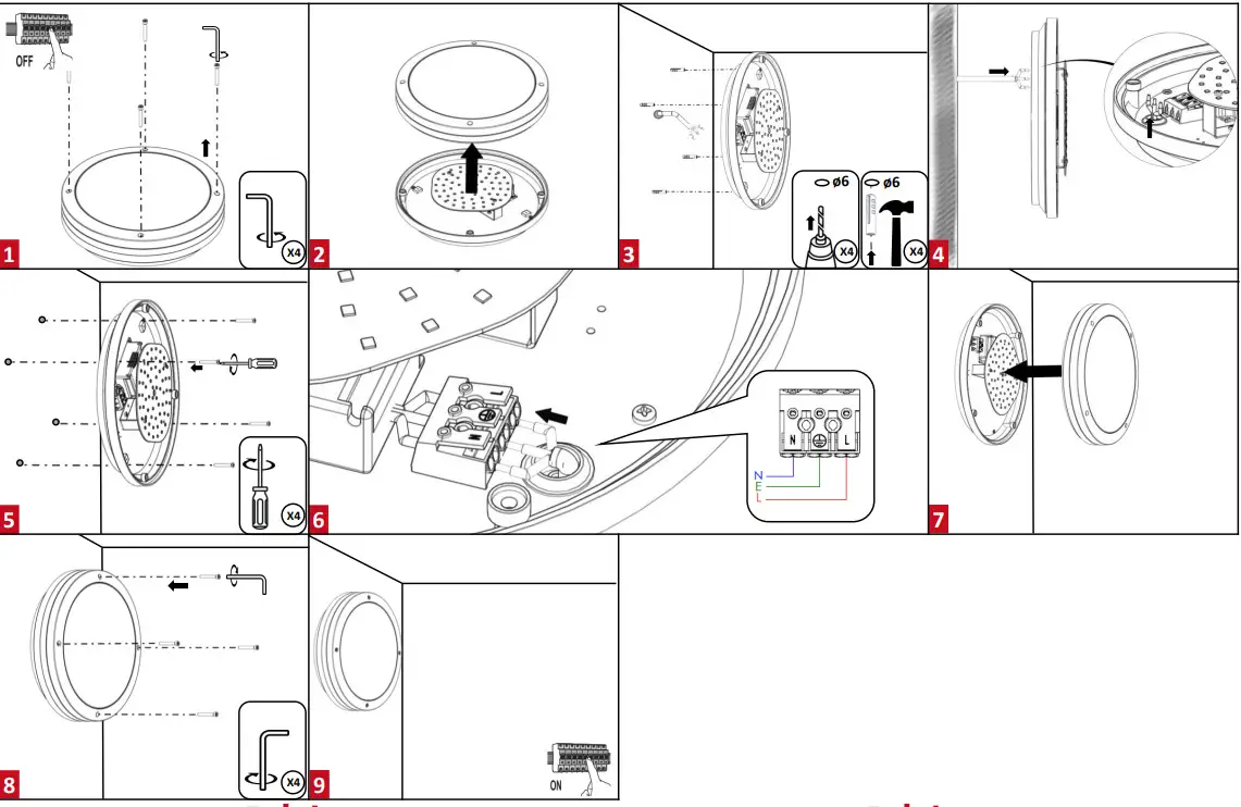 resistex 1869lm HF BL 4000K Priam LED Light - INSTALLATION