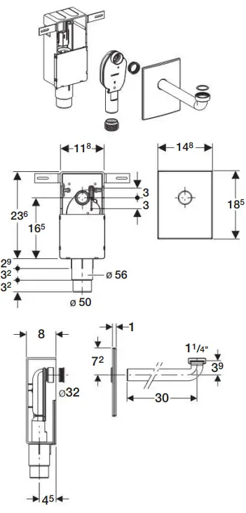 GEBERIT-151-120-11-1-Flush-Mounted-Fitting-Siphon-FIG-1