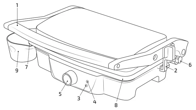 cecotec V1704336 Contact Grill - PARTS AND COMPONENTS 1