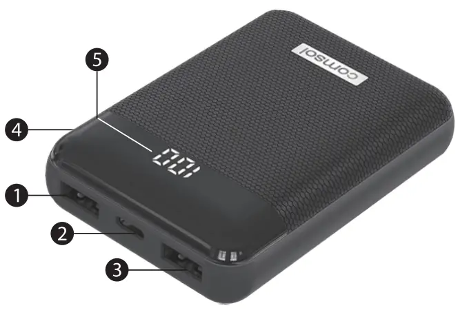 comsol PML10XX 10000mAh Dual Power Bank Charger - 1