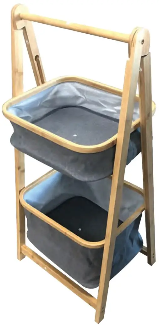 SereneLife SLHMPSHF77 2 Tier Bamboo Shelf