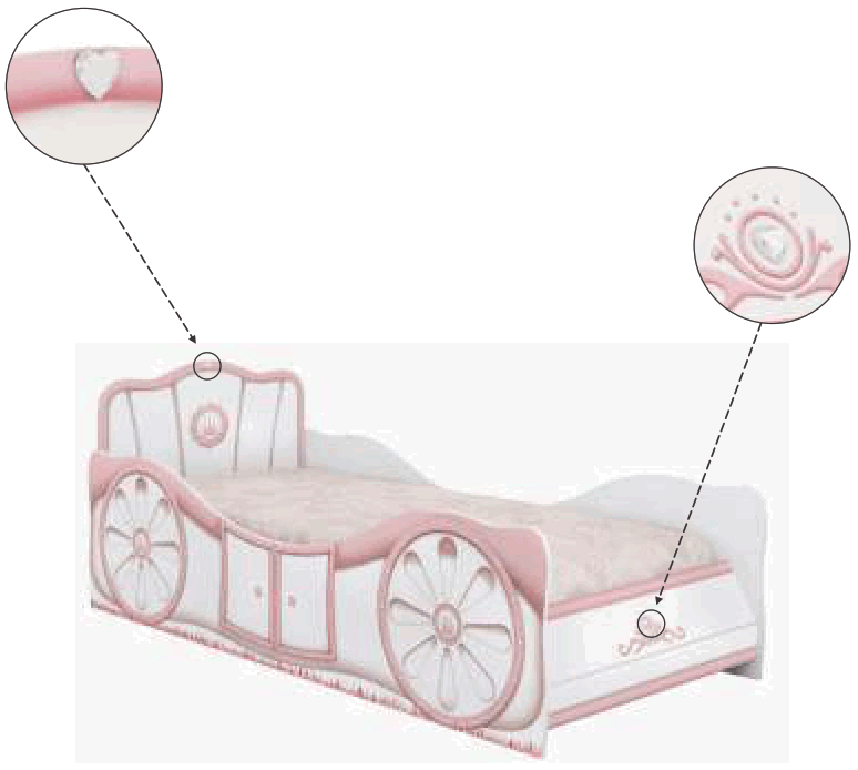 Moveis Estrela 29335 Sophia Child 008 Bed - fig