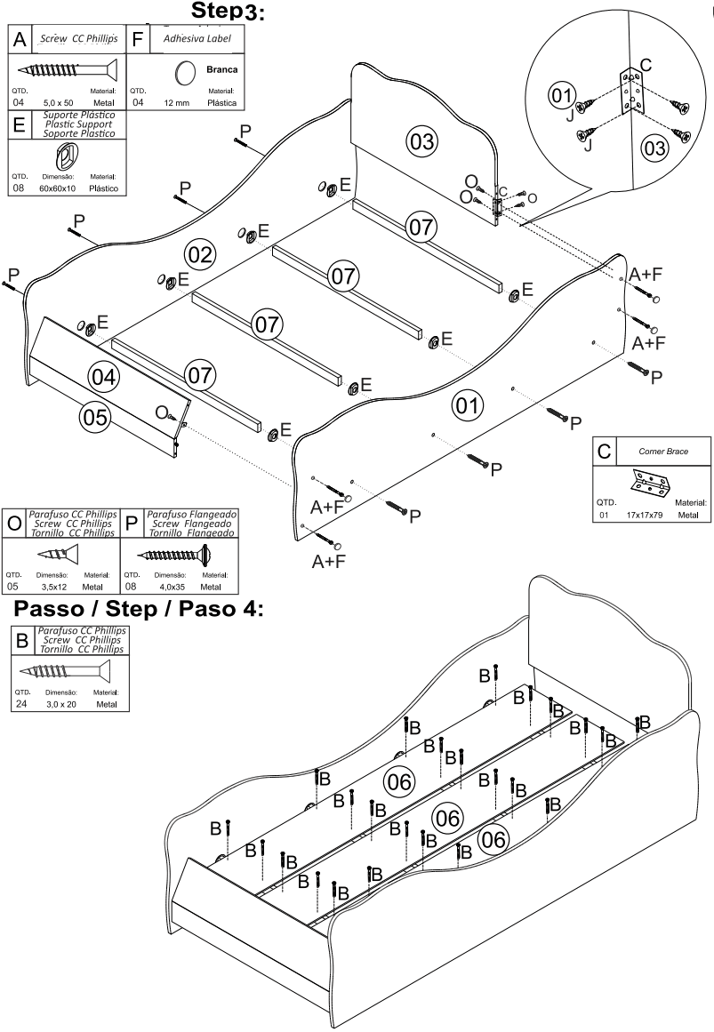 Moveis Estrela 29335 Sophia Child 008 Bed - fig5