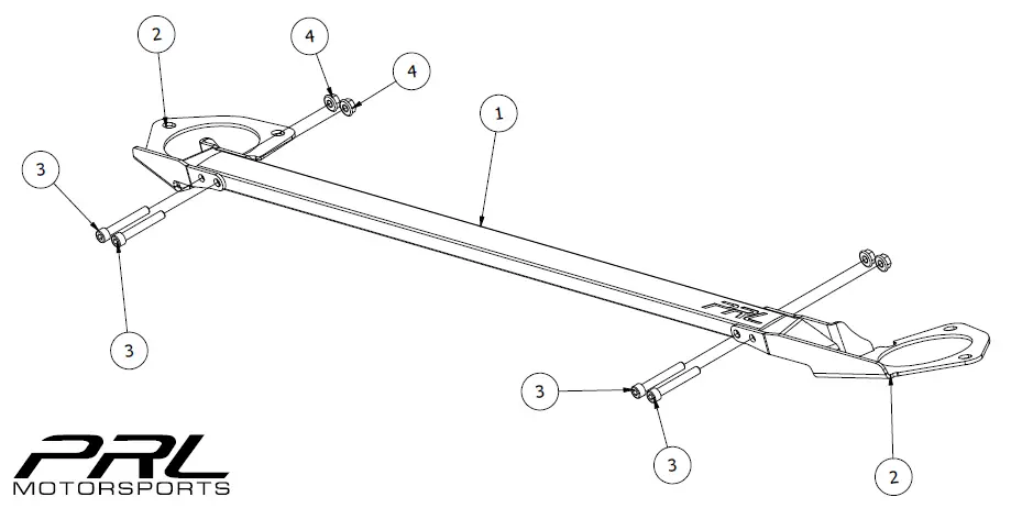 PRL HONDA CIVIC TYPE-R 2017-2021 Throwback Strut Bar 1