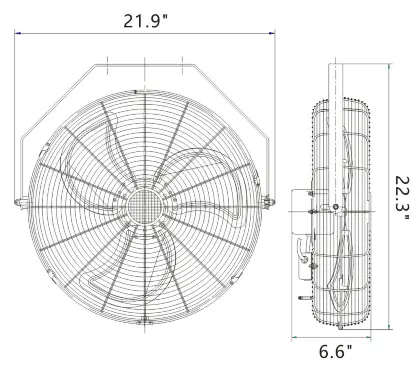 TORNADO HI FAN 18HVWM 1P 18 Inch High Velocity Metal Wall Fan - Figure 1