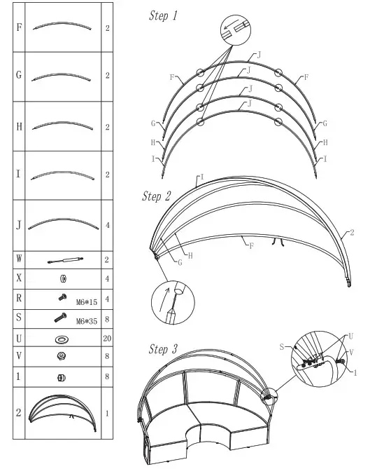 Garden Gear G3720 G3869 Rattan Daybed - Assembly