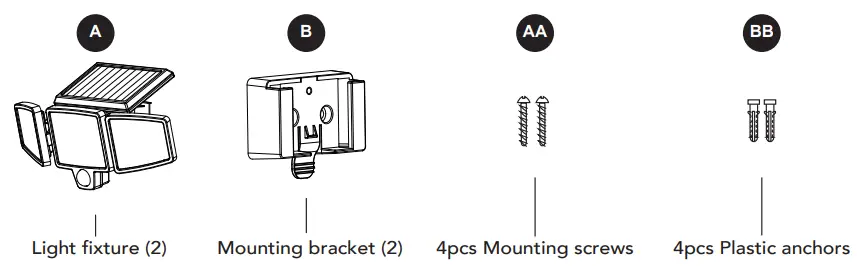 home zone security TSRTES06573G Solar Triple Head Security Light - PARTS
