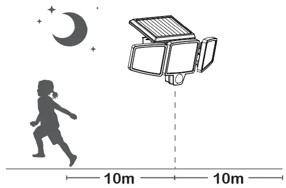 home zone security TSRTES06573G Solar Triple Head Security Light - turns back
