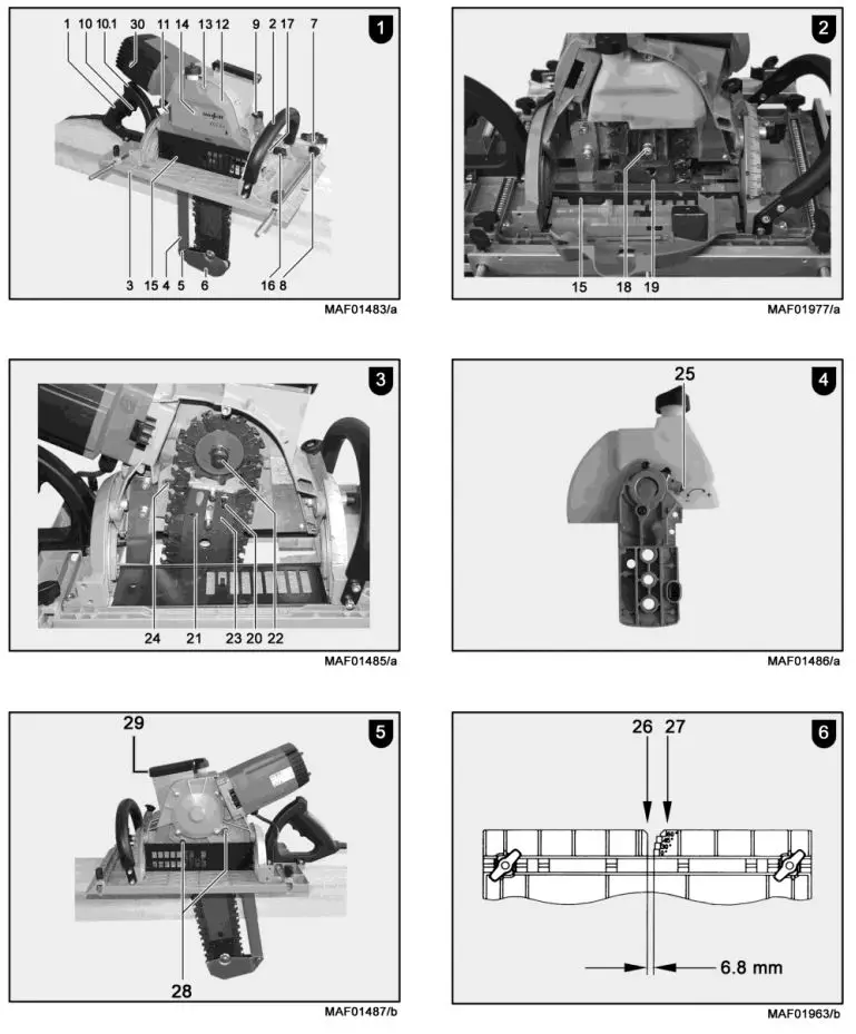 mafell ZSX Ec Carpenter's Chain Saw Instruction Manual - Fig 1.6