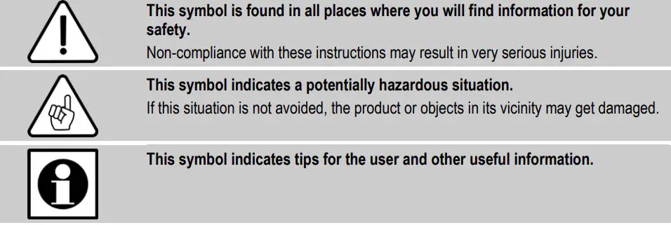 mafell ZSX Ec Carpenter's Chain Saw Instruction Manual - Signs and symbols