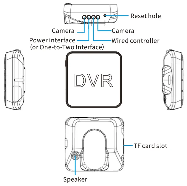 VSYSTO D6 Motorcycle Video Driving Recorder No Screen Dash Cam 2 Channels Lens - Diagram