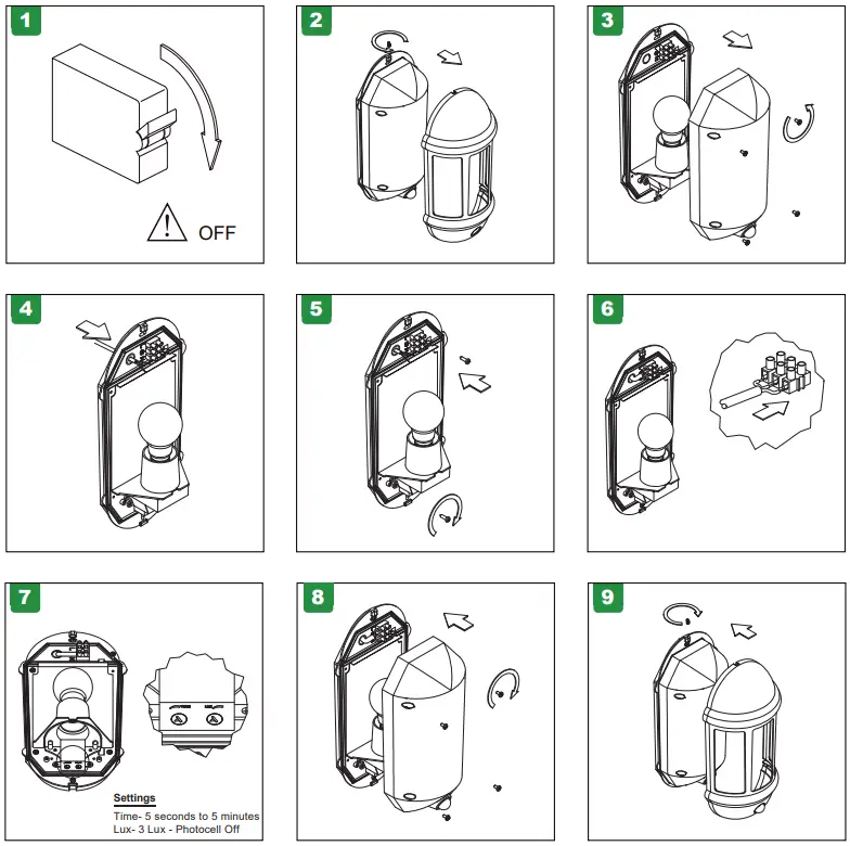 4lite 4L2 3410 Outdoor IP65 Half Wall Lantern Black - FIGURE 1