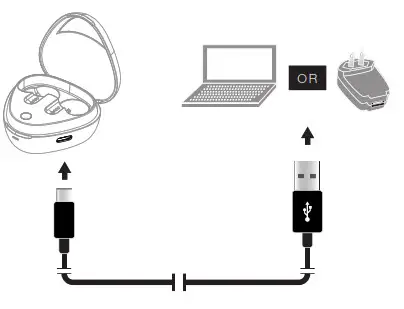 MEE audio X20 Truly Wireless Headphones - Connect charging