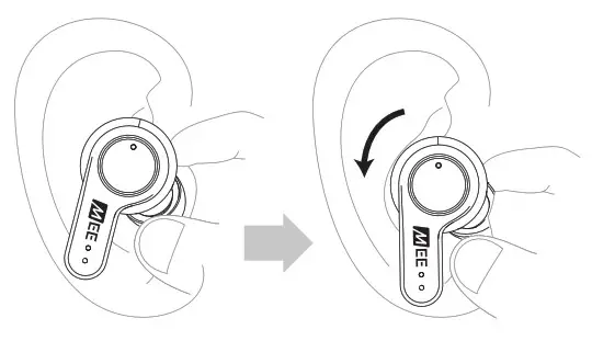MEE audio X20 Truly Wireless Headphones - corresponding ear