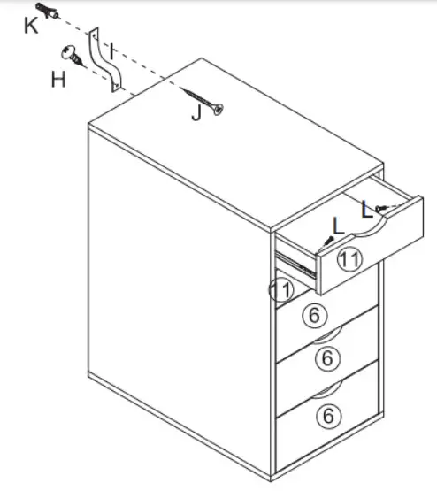 Kogan ERGOLUX Karter 5 Drawer Filing Cabinet - ASSEMBLY Step 6