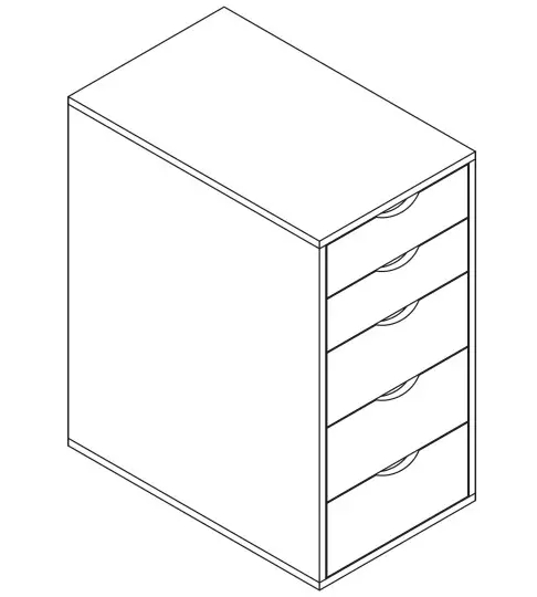 Kogan ERGOLUX Karter 5 Drawer Filing Cabinet - Cover