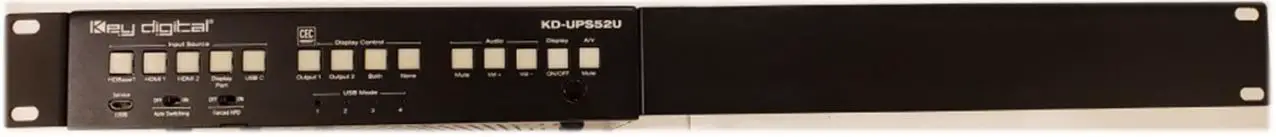Key digital KD-UFS42 4K 18G Universal Format Switcher Installation Guide - For mounting in a standard-width rack