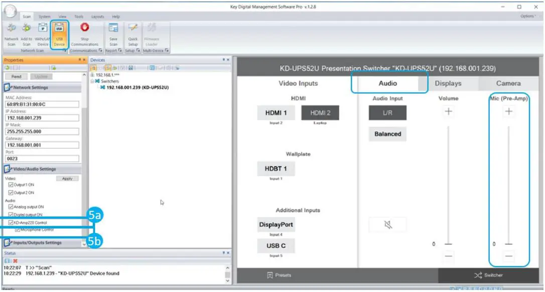 Key digital KD-UFS42 4K 18G Universal Format Switcher Installation Guide - If utilizing KD-AMP220 integration control mode