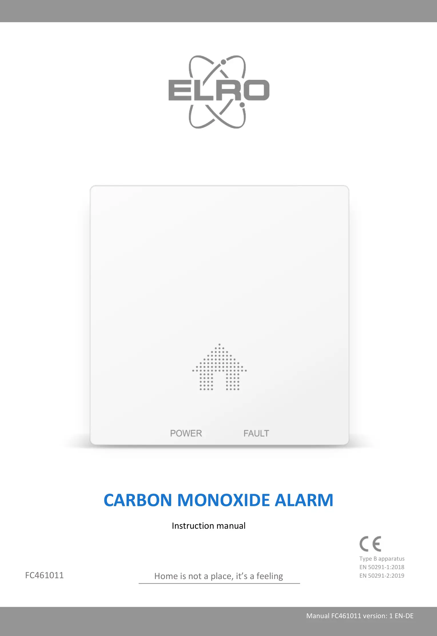 ELRO Carbon Monoxide Alarm Instruction Manual