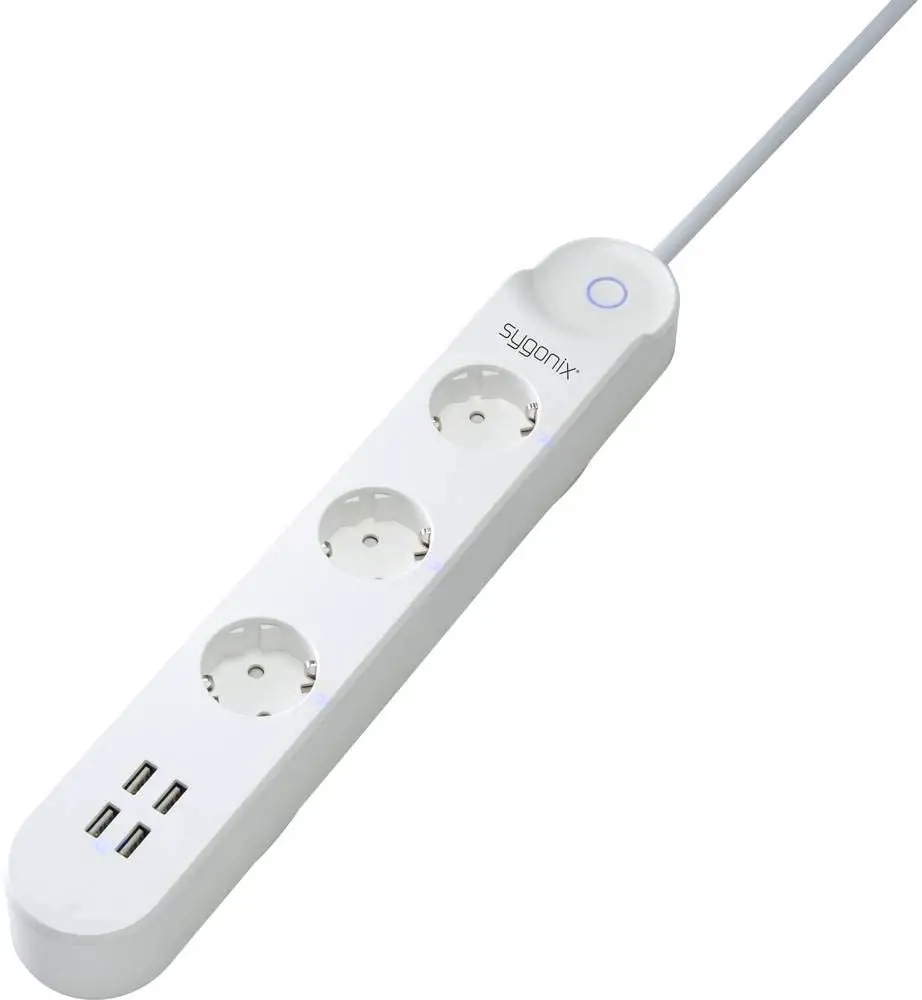 sygonix SY-PS-400 Smart Wi-Fi Socket Strip with 4 USB Charging Ports