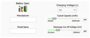 ON Semiconductor Smart LiB Gauge Automatic Support Tool - BATTERY SPECIFICATIONS