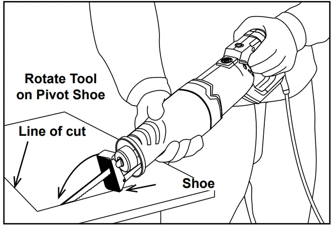 WARRIOR 57806 Amp Rotating Handle Variable Speed Reciprocating Saw - rotate too