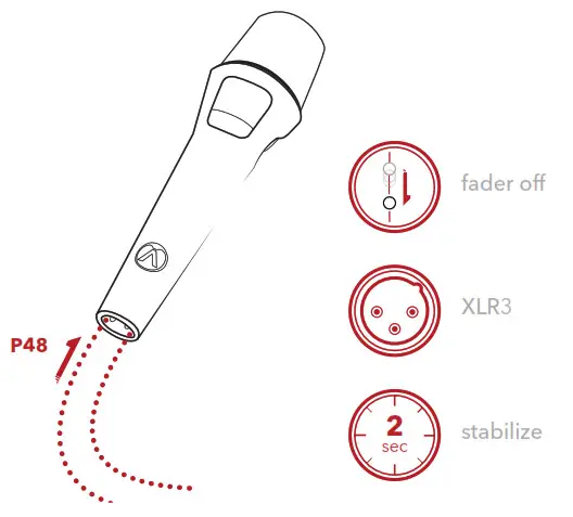 AUSTRIAN AUDIO OC707 True Condenser Vocal Microphone - Power On Off