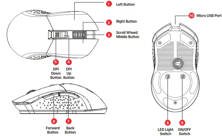 G-TEK GA-CBMSEDUAL Cyborg 700 Wireless Gaming Mouse