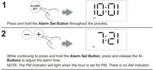 FIG 7 Setting and Using Alarms