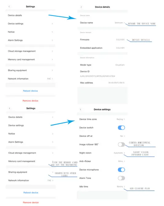 Shenzhen Zhiyun Iot 2AWRRPRD Cloud Wi Fi Camera- Preferences