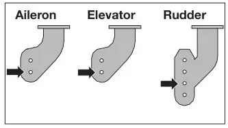 E-flite UMX Citation Longitude 30mm EDF Twin - Control Horn Settings
