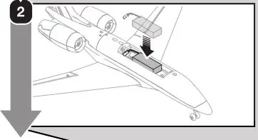 E-flite UMX Citation Longitude 30mm EDF Twin - Install a flight battery