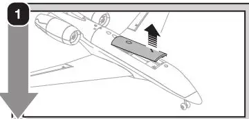 E-flite UMX Citation Longitude 30mm EDF Twin - Remove the battery hatch from the fuselage