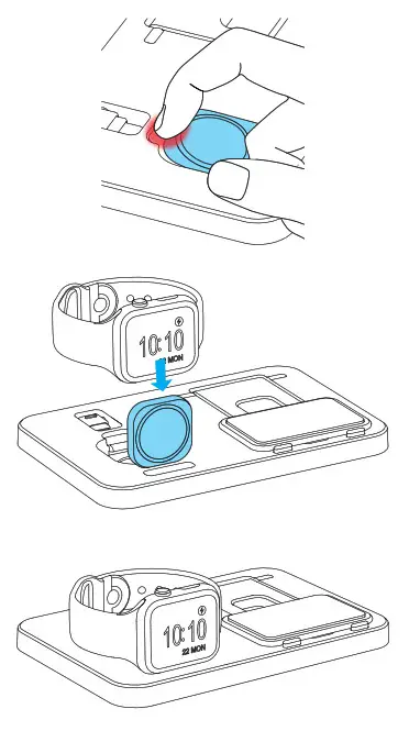 Shenzhenshihuihaobaozhuangkejiyouxiangongsi ST X5D BL 3 In 1 Foldable Charging Station - ways to use