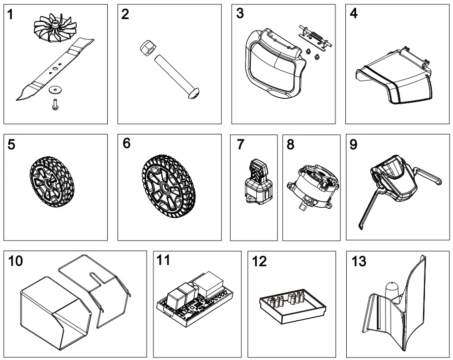 greenworks LME474 48V 14 Brushless Cordless Lawn Mower - EXPLODED VIEW